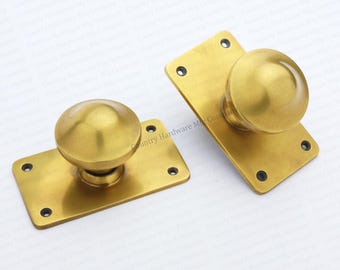 Antique Unlacquered Brass Estate Door Knob Dummy