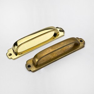 Unlacquered Antique Brass Bow Handles