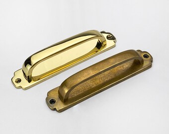 Unlacquered Antique Brass Bow Handles