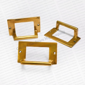 Antique Unlacquered Square Bin Pulls