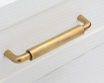 Unlacquered Antique Brass Barrel Handles