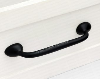 Solid Brass Drop Handles - Black
