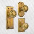 Antique Unlacquered Brass Regency Dummy Door Knobs