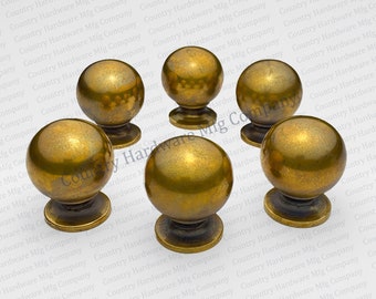Antique Brass Ball Cabinet Knob Unlacquered Brass Knobs Vintage Drawer Pulls Dresser Handle Cupboard Hardware Pulls Antique Brass Knobs