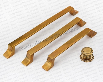 Unlacquered Antique Brass Step Handles