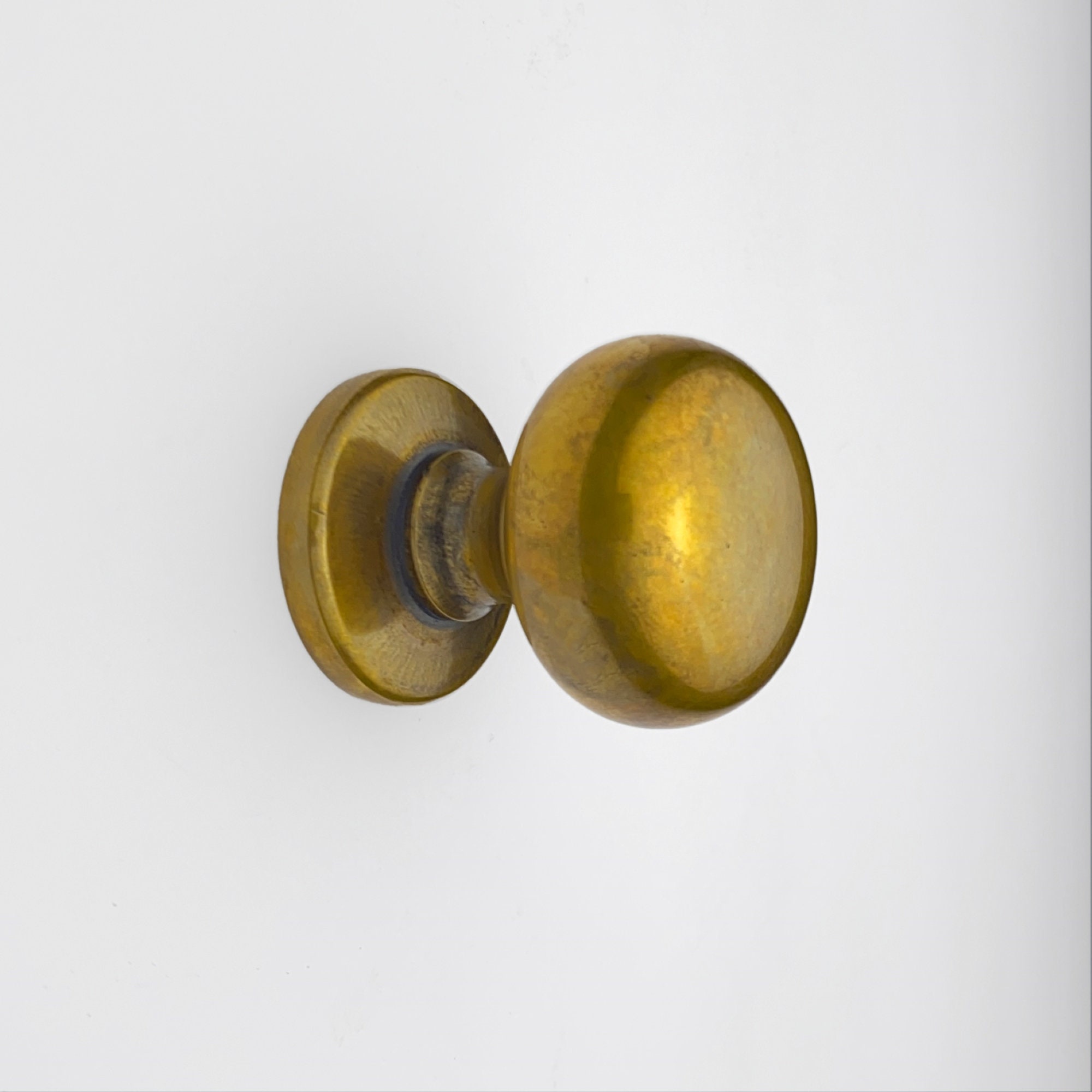 Unlacquered Antique Brass Knobs Solid Brass Hardware Etsy