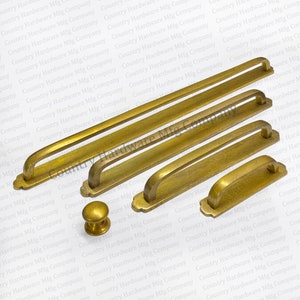 Unlacquered Antique Brass Bow Handles