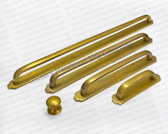 Unlacquered Antique Brass Bow Handles