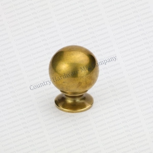 Unlacquered Antique Brass Ball Knob