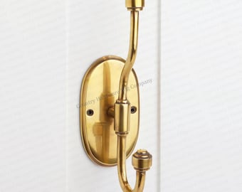Unlacquered Solid Brass Regent Hook