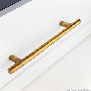 Unlacquered Antique Brass Flow Pull
