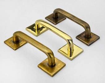 Unlacquered Antique Brass Courtyard Handles