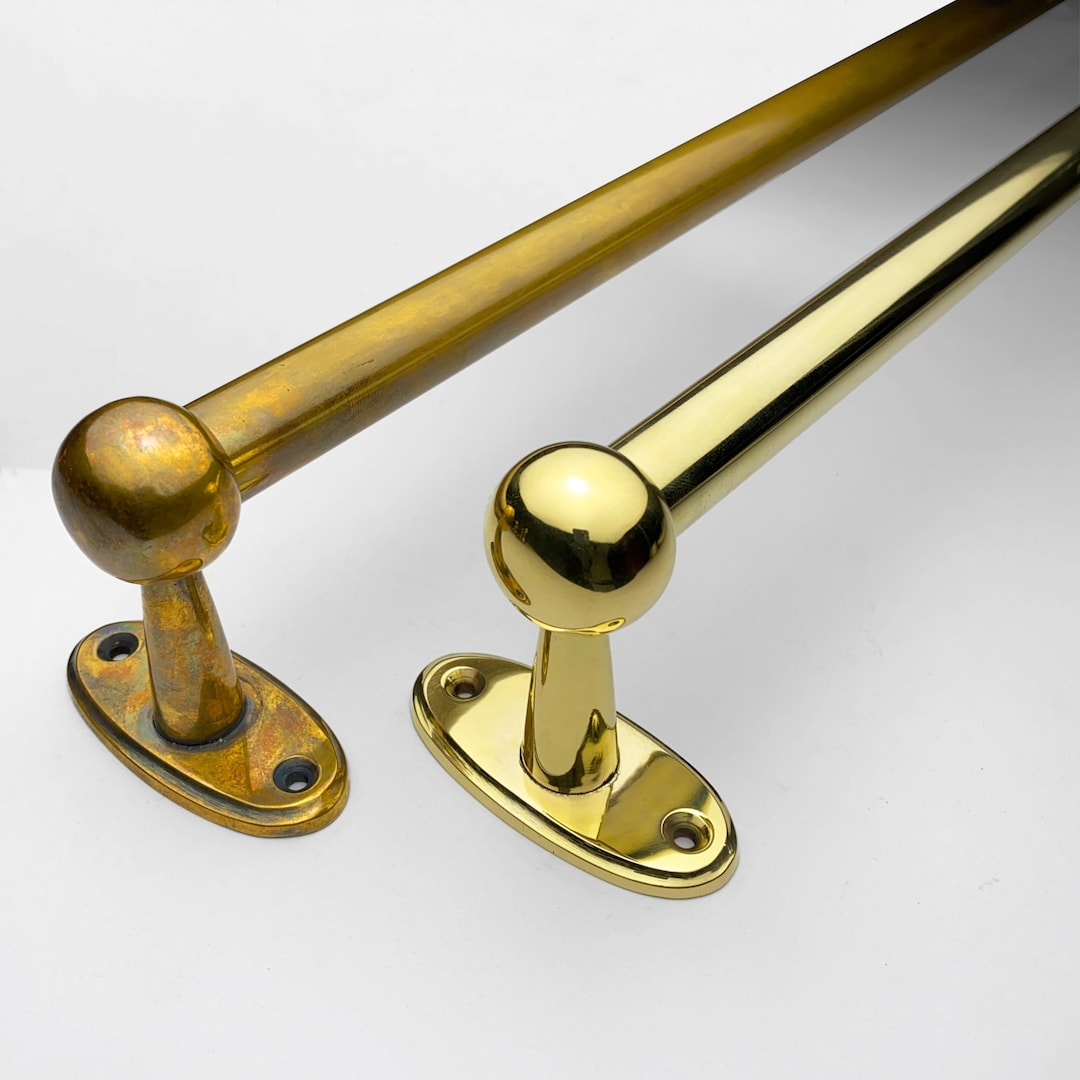 Oval Brass Pot Rack Kitchen Pot Holder Unlacquered Brass Pan Rack Wall