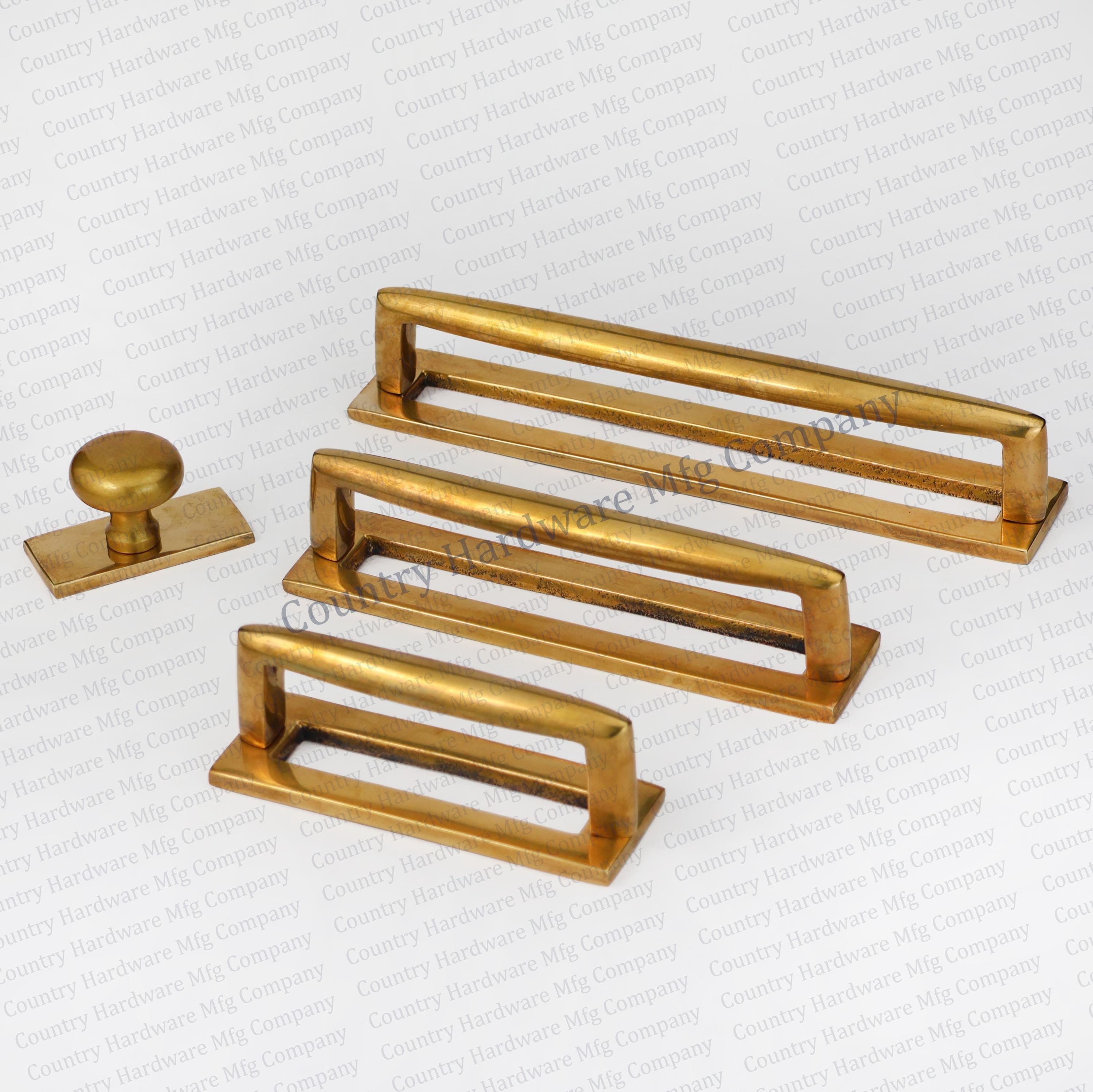 Antique Unlacquered Brass Vent Pulls with Backplate