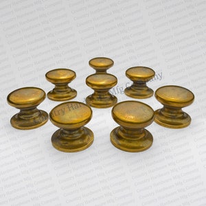 Antique Small Cabinet Knobs Unlacquered Brass Dresser Pulls and Knobs Solid Brass Cupboard Hardware