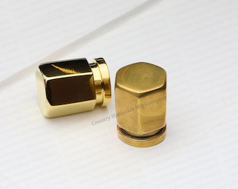 Unlacquered Solid Brass Hexa Cabinet Knob