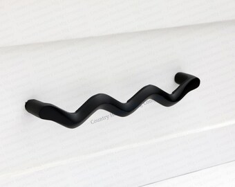 Solid Brass Ripple Pull Handles - Black