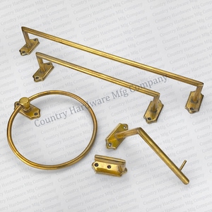 Unlacquered Antique Brass Edwardian Bath Accessories