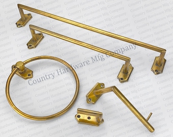 Vintage Towel Bars Carriage House Style Brass Metal Antique Bathroom Fixture Old House Salvage Restoration Hardware Etsy