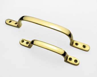 Solid Unlacquered Brass Cupboard Pulls Polished Brass Cabinet Handles