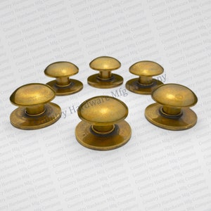 Round Unlacquered Brass Cabinet Knob with Backplate