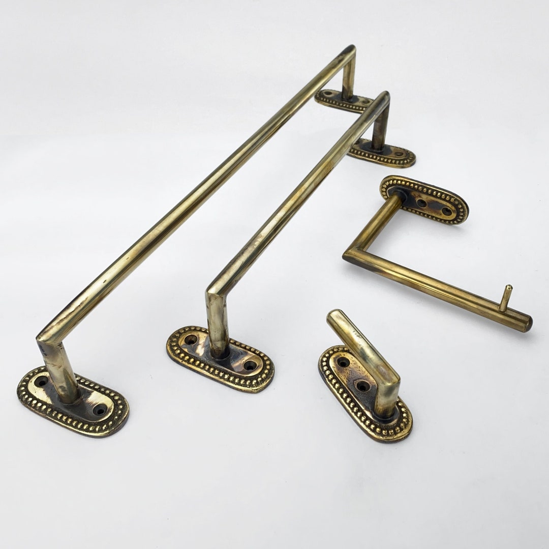 Unlacquered Dark Antique Brass Bath Accessories Etsy