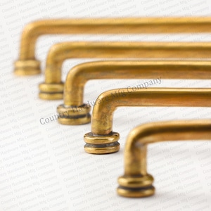Unlacquered Antique Brass Button Handles - Etsy