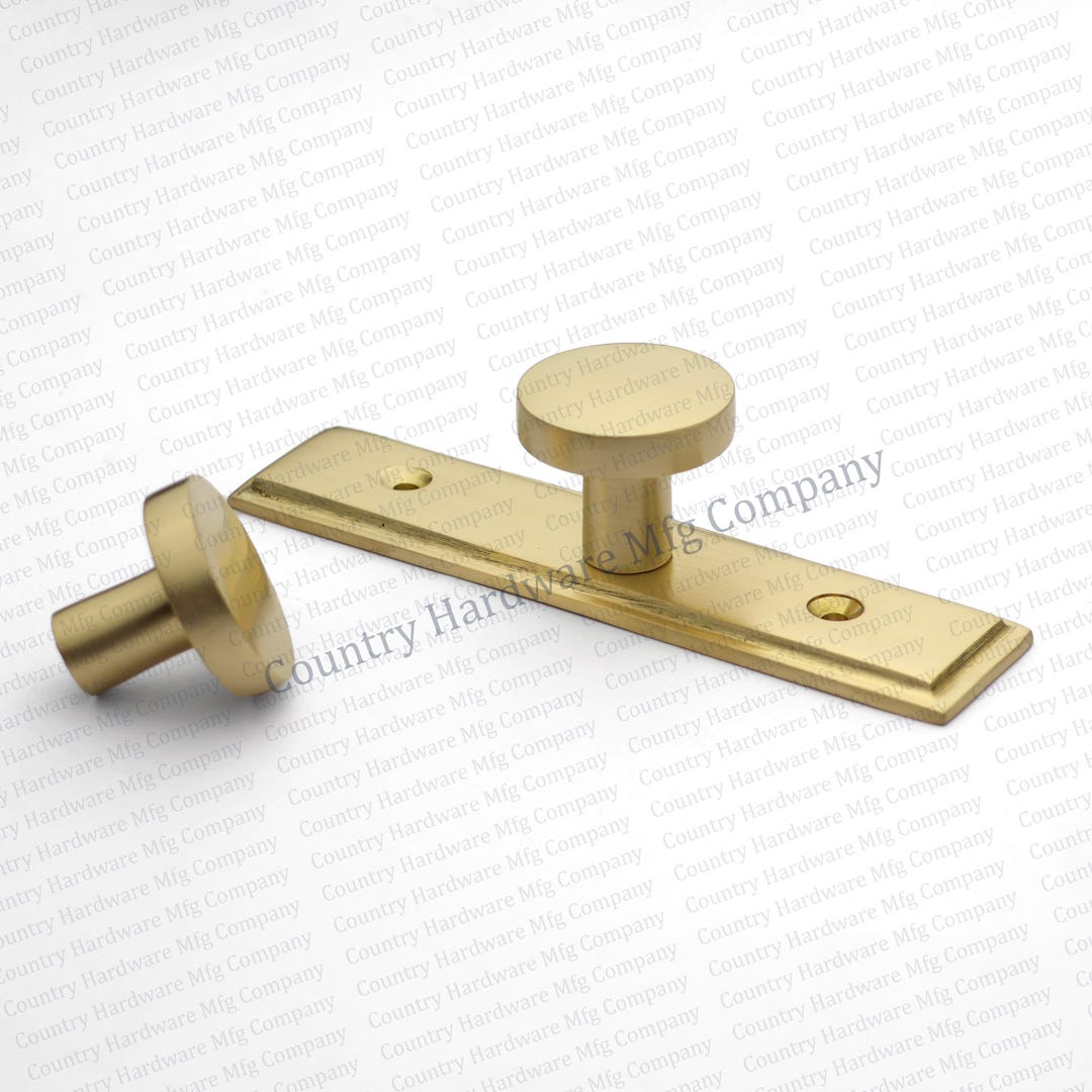Unlacquered Solid Brass Flat Knob With Bevel Backplate - Satin Brass - Etsy