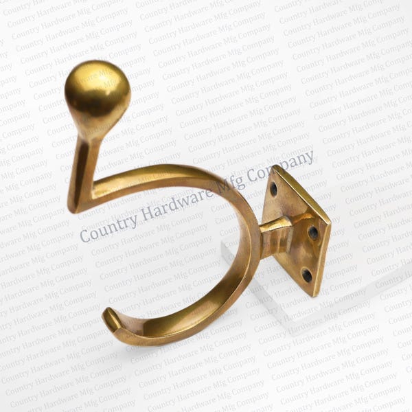 Antique Unlacquered Brass Bell Hooks