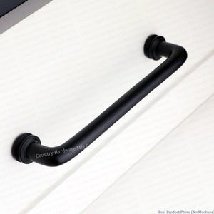 Solid Brass Button Pulls - Black