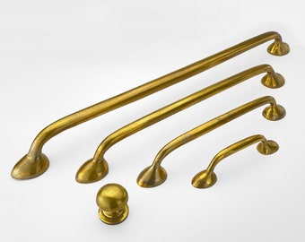 Unlacquered Antique Brass Drop Handles