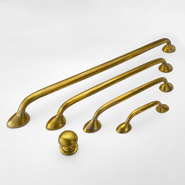 Unlacquered Antique Brass Drop Handles