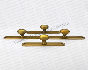 Unlacquered Antique Oval Knob with Long Backplate