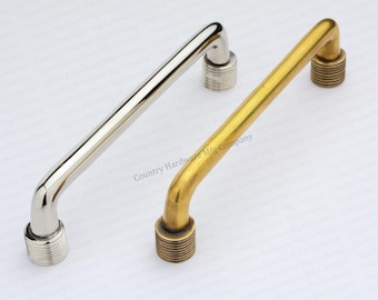 Unlacquered Solid Brass Ribbed Pull