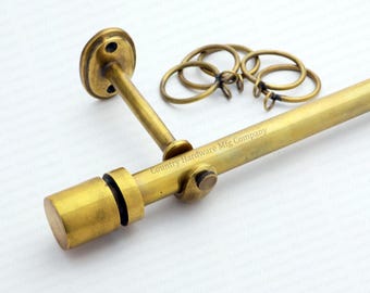 Classic Curtain Rod Unlacquered Antique Brass