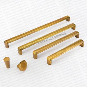 Unlacquered Antique Brass Cross Pulls