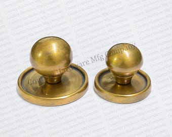 Brass Ball Knob with Backplate Unlacquered Antique