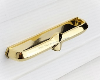 Unlacquered Polished Brass Apex Pulls with Backplate