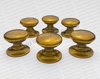 Solid Unlacquered Brass Cabinet Knob - Antique Style