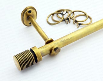Classic Curtain Rod Unlacquered Antique Brass