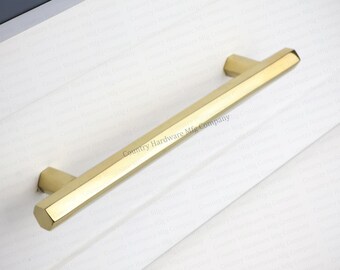 Unlacquered Polished Brass Linear Pulls