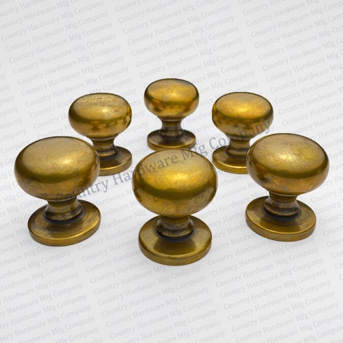 Unlacquered Solid Brass Cabinet Knob - Antique Dresser Hardware - Etsy