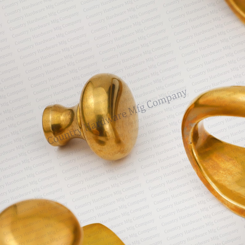 Antique Unlacquered Brass Ellipse Handles Knob only