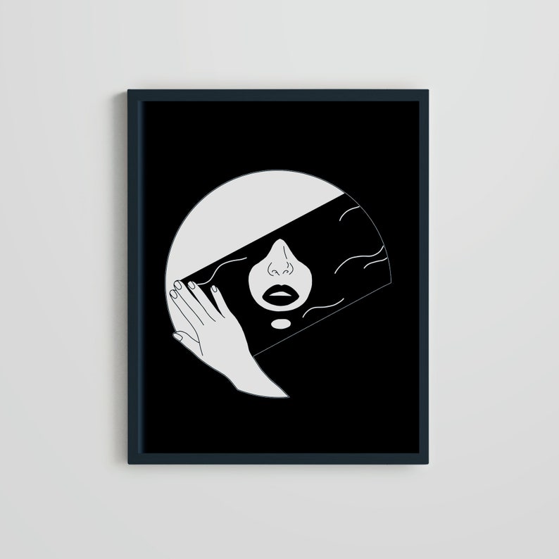 Curated visual reference: Feminist Humane Minimalist Perspective Reference: Original Abstract Art Feminist Poster Black And White Art Printable