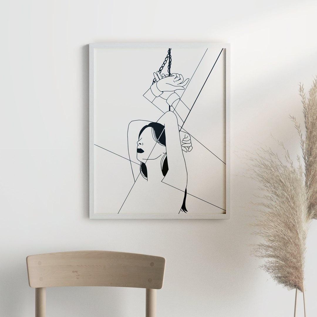 Curated visual reference: Picture Idea: Original Abstract Art Feminist Poster Black And White Art Printable