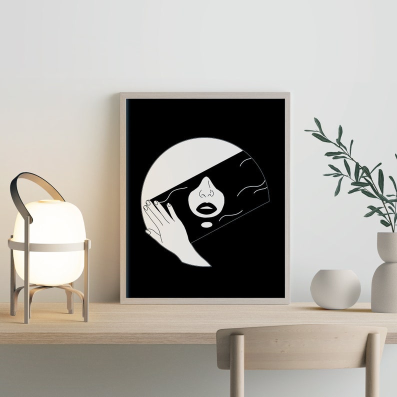 Curated visual reference: Original Abstract Art Feminist Poster Black And White Art Printable Photo Inspiration
