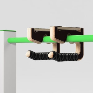 Wooden Pull Up Bar Neutral Grip Pull Up & Push Up Bars Handle Grip Flipper For Calisthenics Plywood Parallettes Hammer Grip Attachment