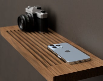 Étagère flottante avec supports cachés étagères murales de style japonais minimaliste moderne fait main étagère à photos en bois de luxe