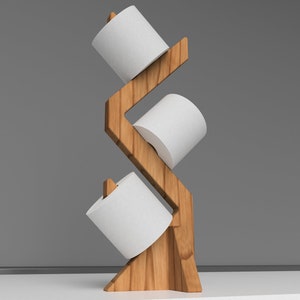 Thermo Pine Wooden Toilet Paper Holder: Free Standing Bathroom Decor