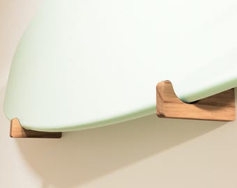 Surfboard Wall Mount Rack | Wooden Surfboard Wall Hanger | Floating Surfboard Storage & Display Surfboard Wall Rack Wood Decor Ship In Pair